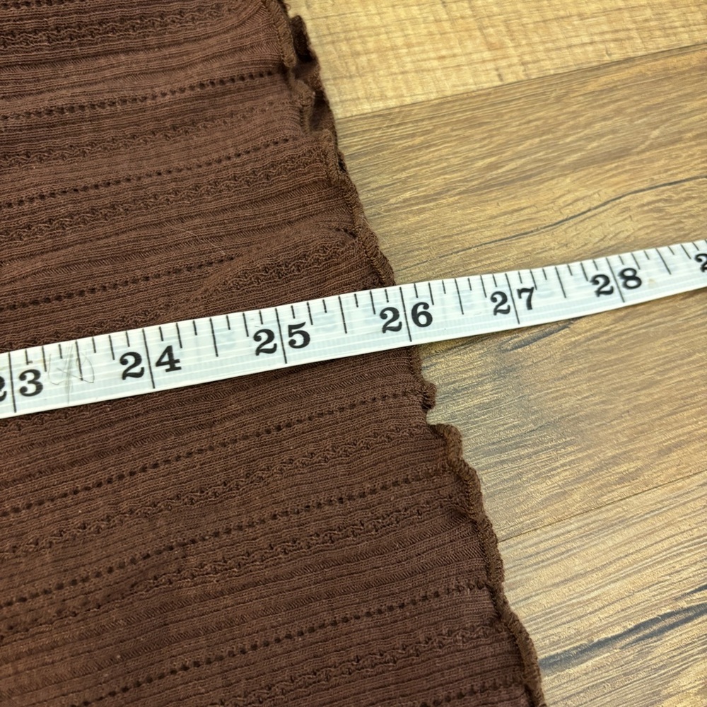 Faherty Paradise Pointelle Long Sleeve Henley Top Chocolate Brown - Picture 9 of 9
